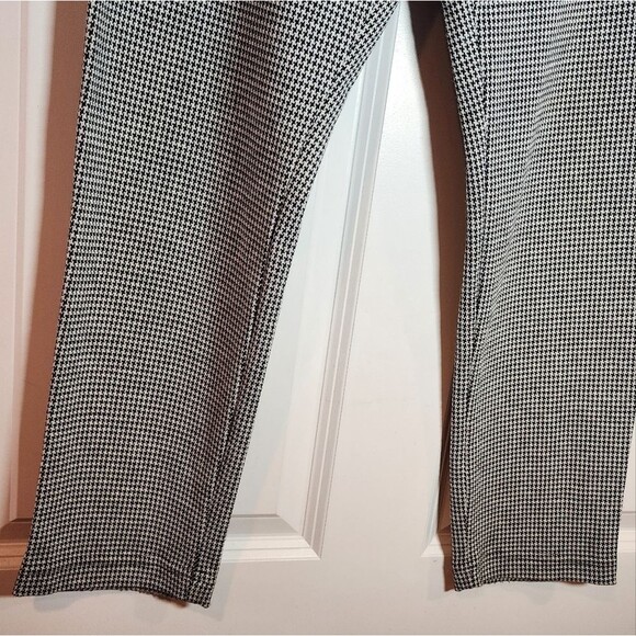 Black And White Houndstooth Pattern Stretchy Pull On Pants M - Picture 3 of 4